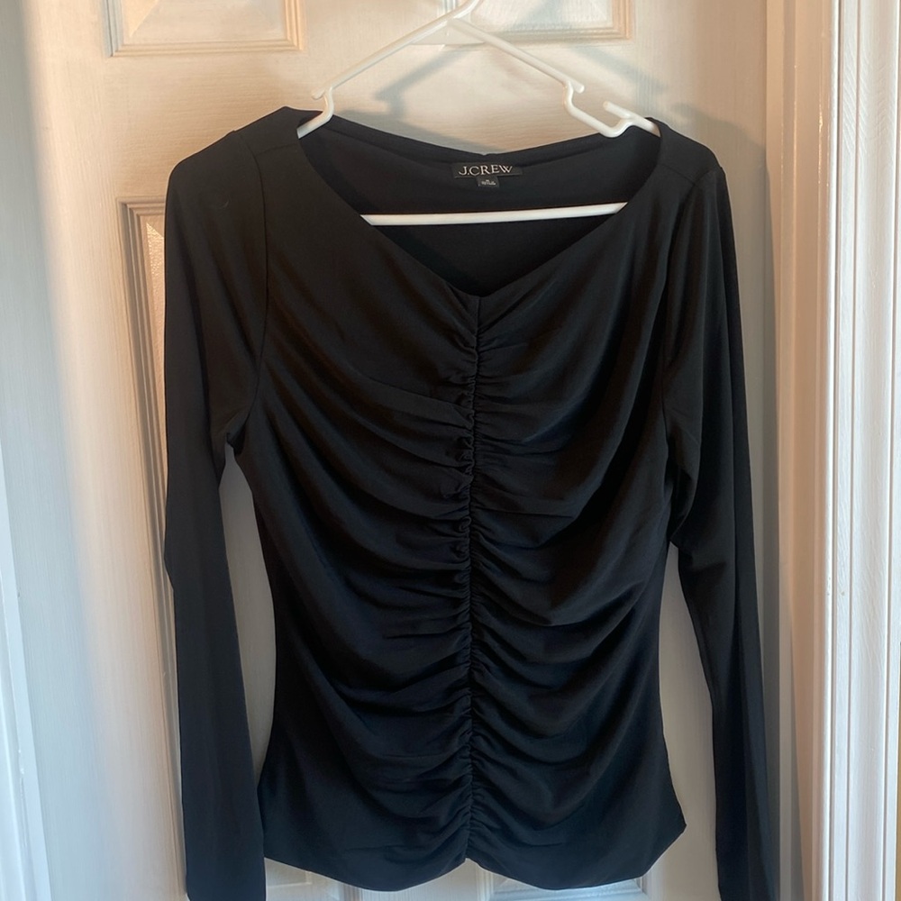 Jcrew long sleep too with ruching,  size medium
